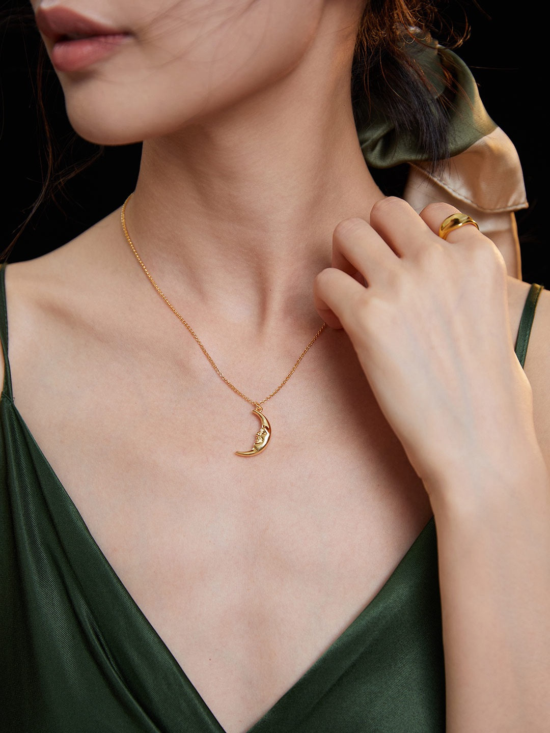 Sterling silver necklace Retro Gold