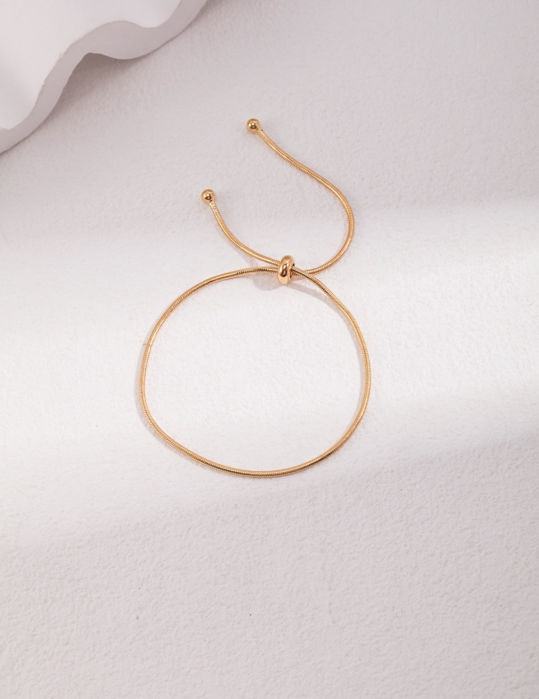 Adjustable snake chain bracelet in 18K gold-plated 925 sterling silver