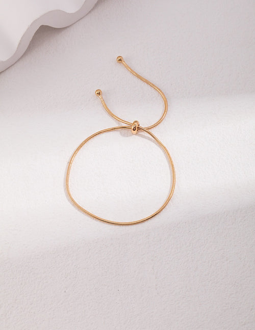 Adjustable snake chain bracelet in 18K gold-plated 925 sterling silver
