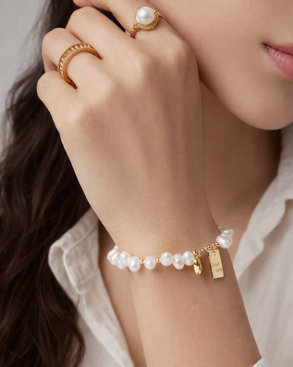 Lucky Heart Freshwater Pearl Bracelet