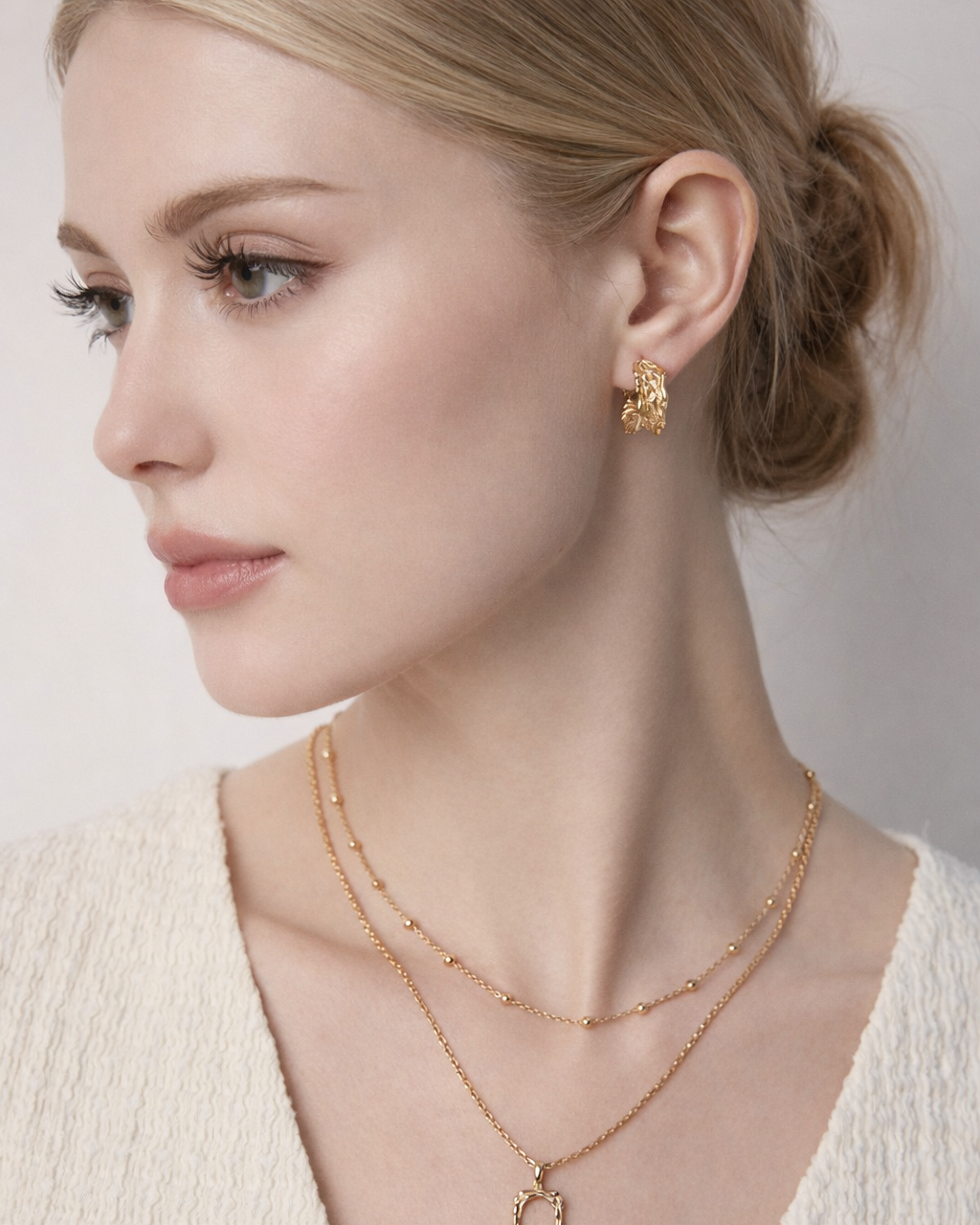Molten Gold Hoop Earrings