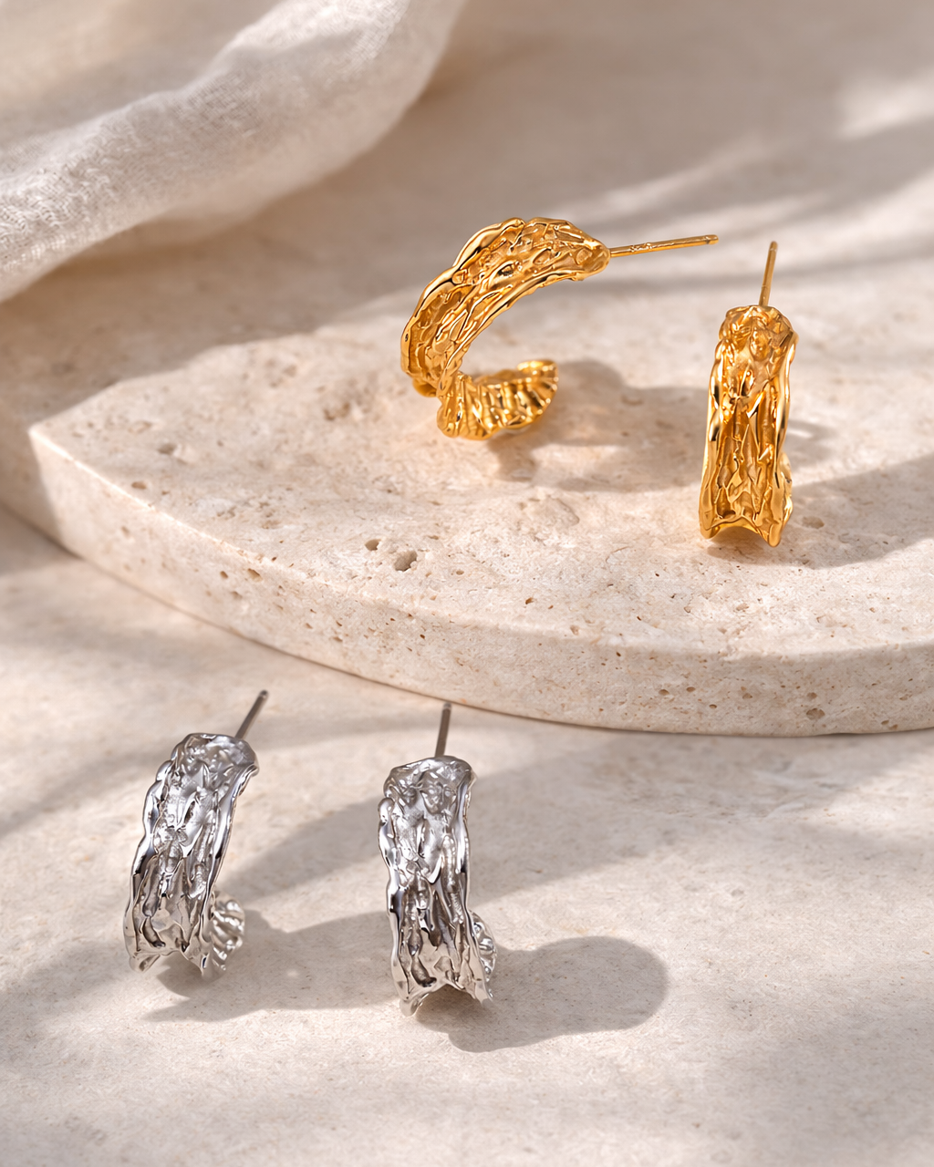 Molten Gold Hoop Earrings