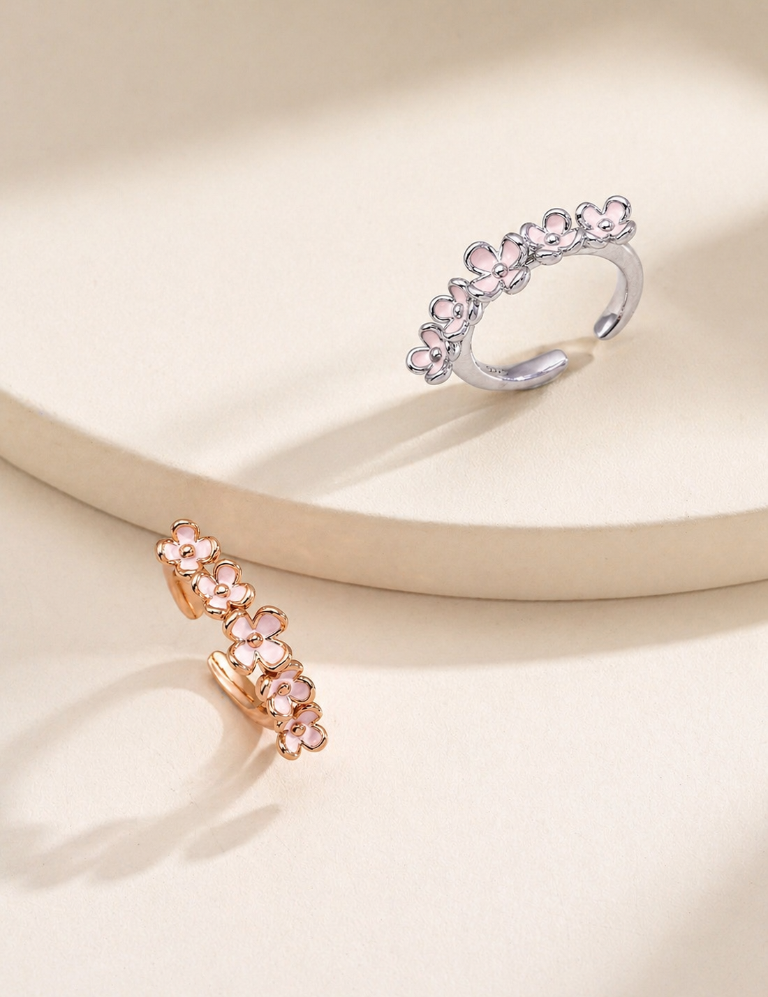 Pink Blossom Adjustable Flower Ring