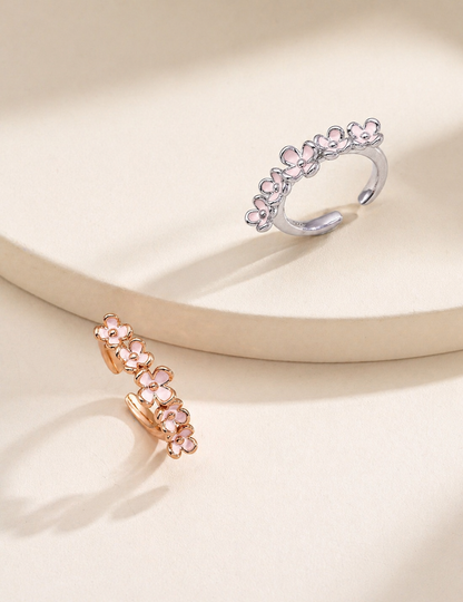 Pink Blossom Adjustable Flower Ring