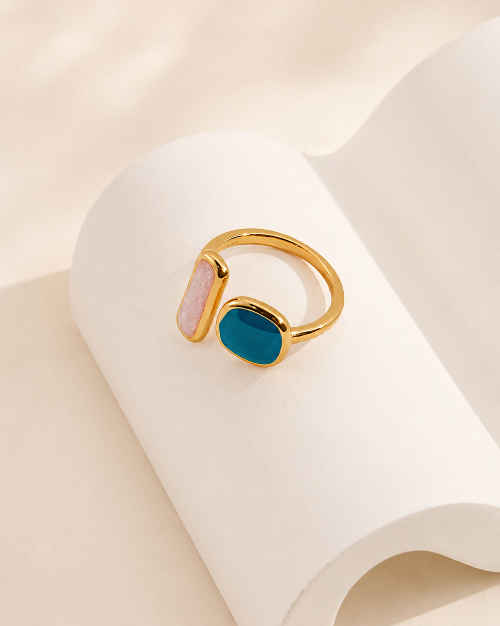 Azure Duo Adjustable Ring