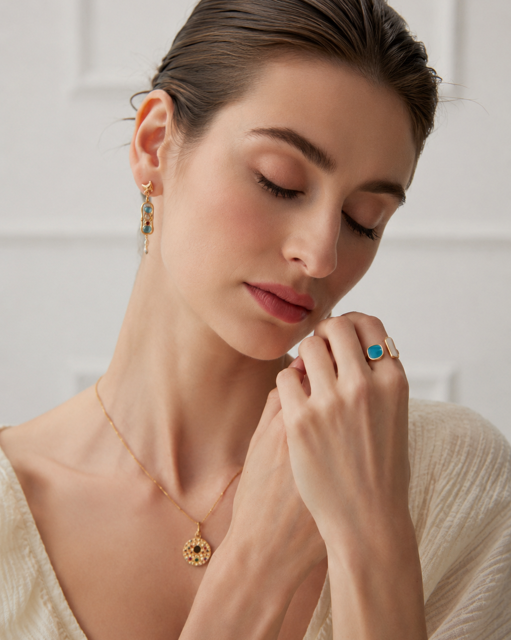 Azure Duo Adjustable Ring