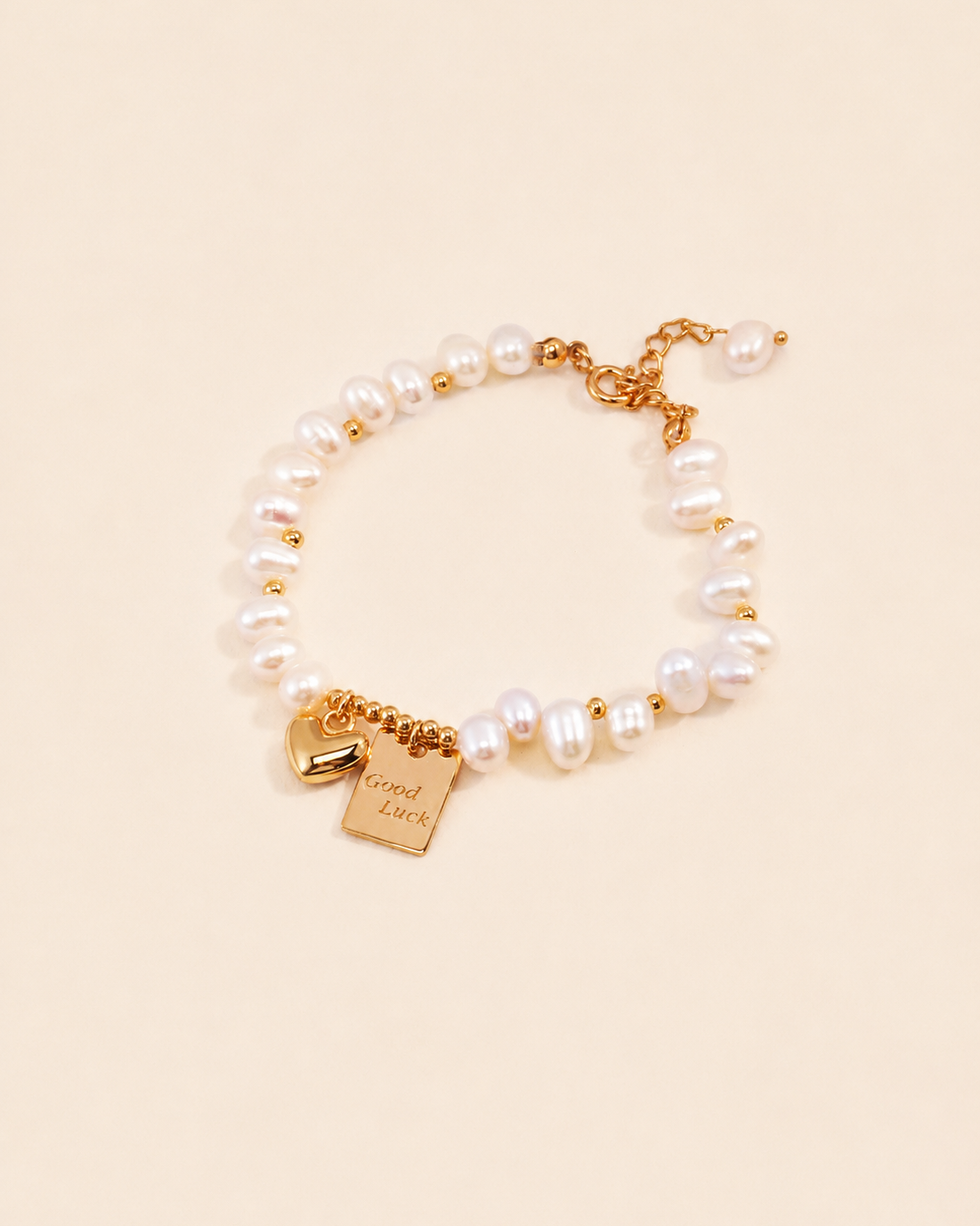 Lucky Heart Freshwater Pearl Bracelet