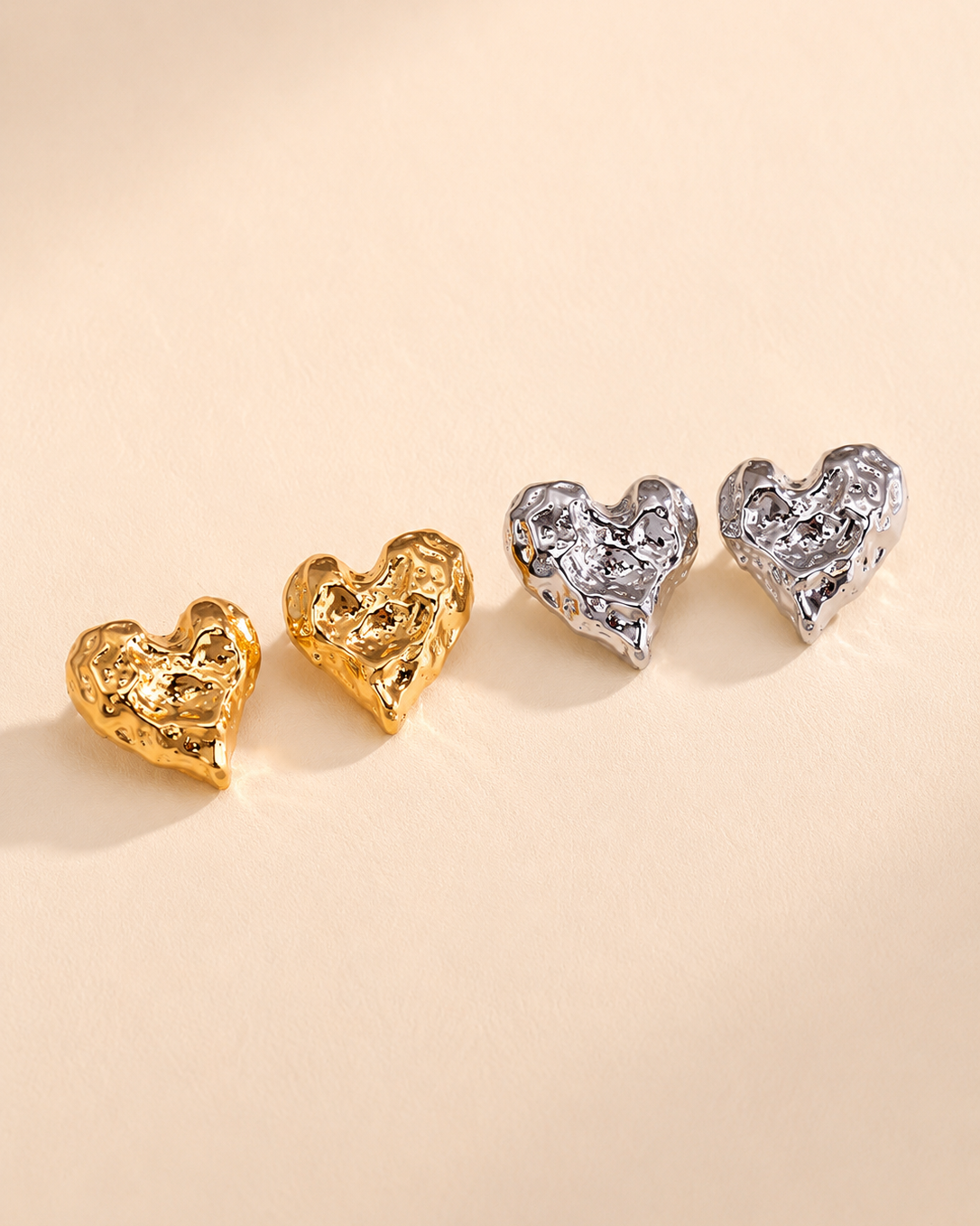 Melted Heart Stud Earrings