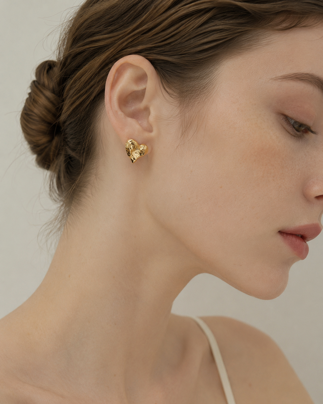 Melted Heart Stud Earrings