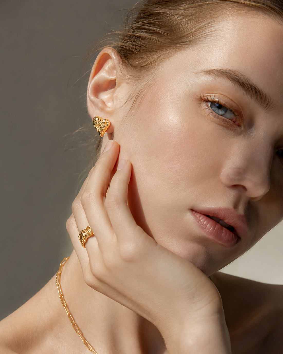 Melted Heart Stud Earrings