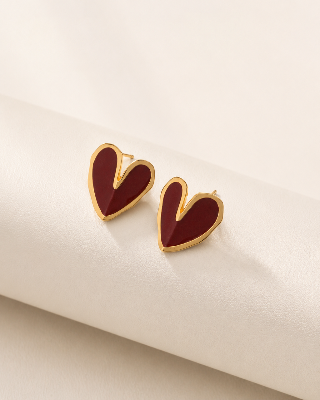 Amour Rouge Heart Stud Earrings