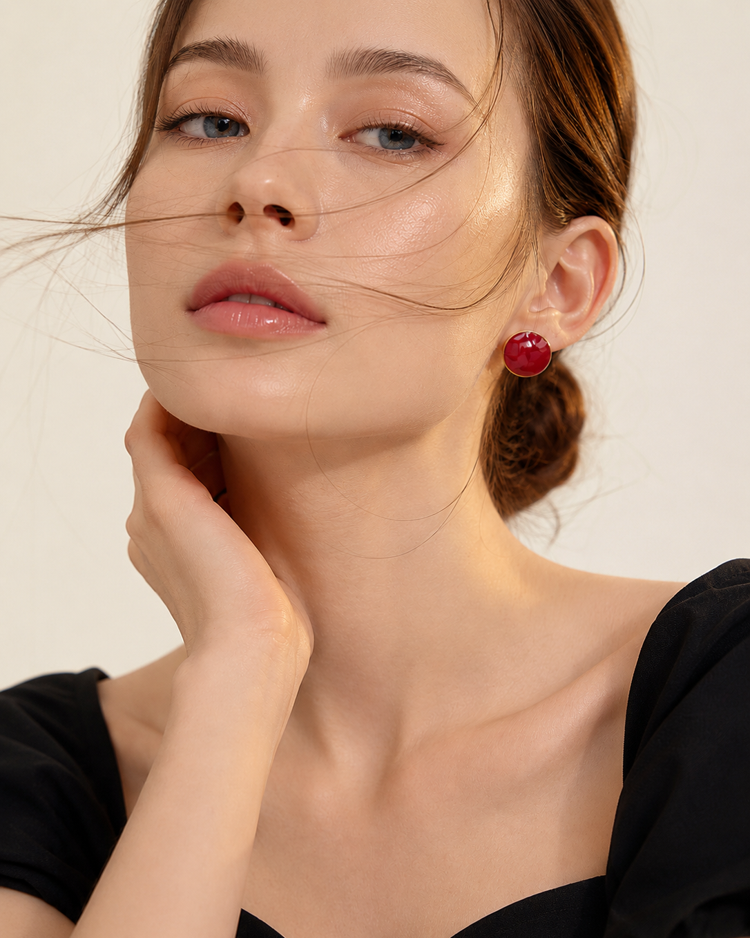 Aurora Rouge Stud Earrings