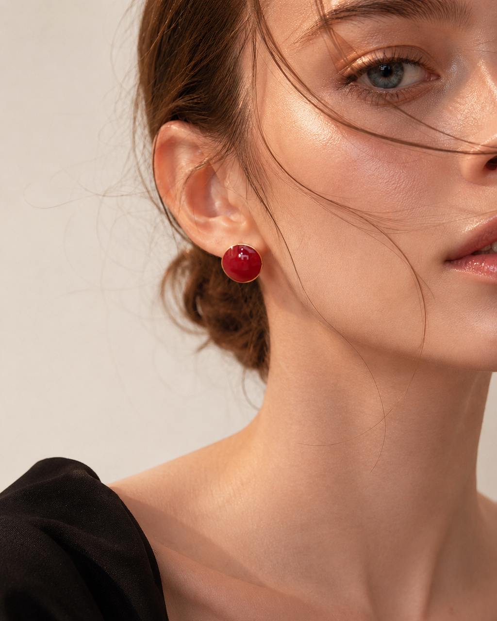 Aurora Rouge Stud Earrings