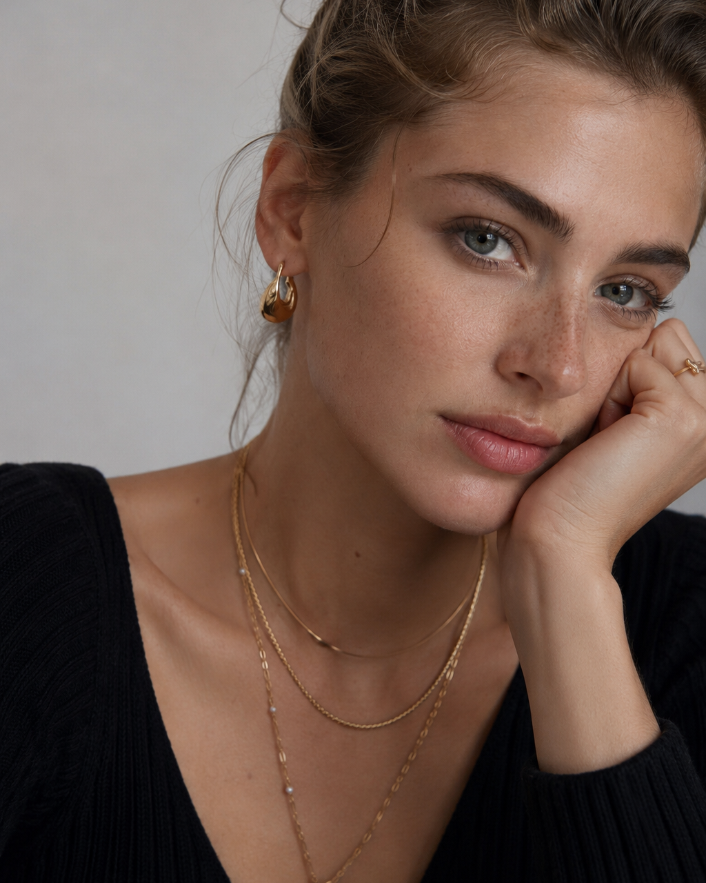 Aurelia Twisted Sculptural Gold Hoop Earrings