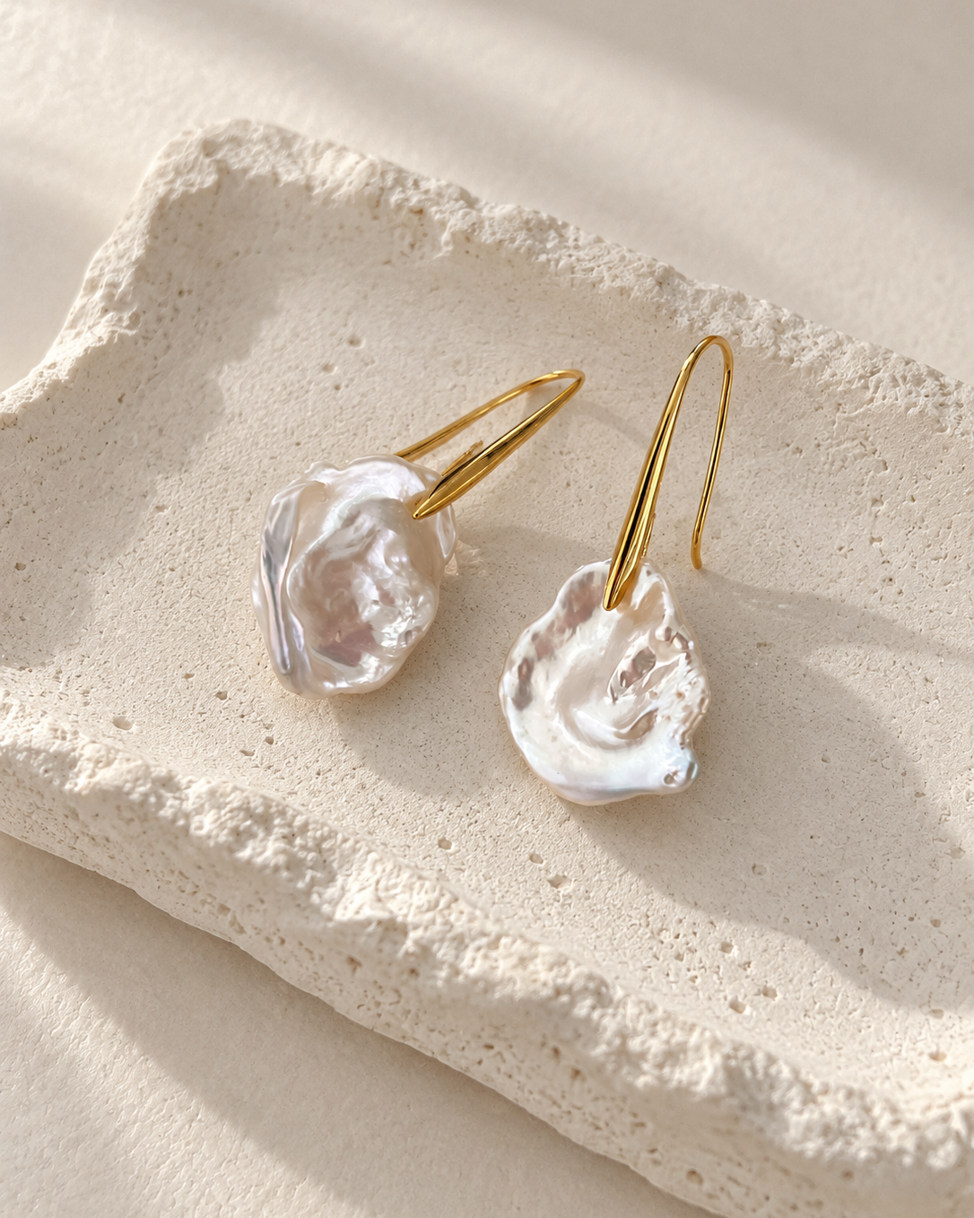 Cloud Petal Baroque Pearl Earrings