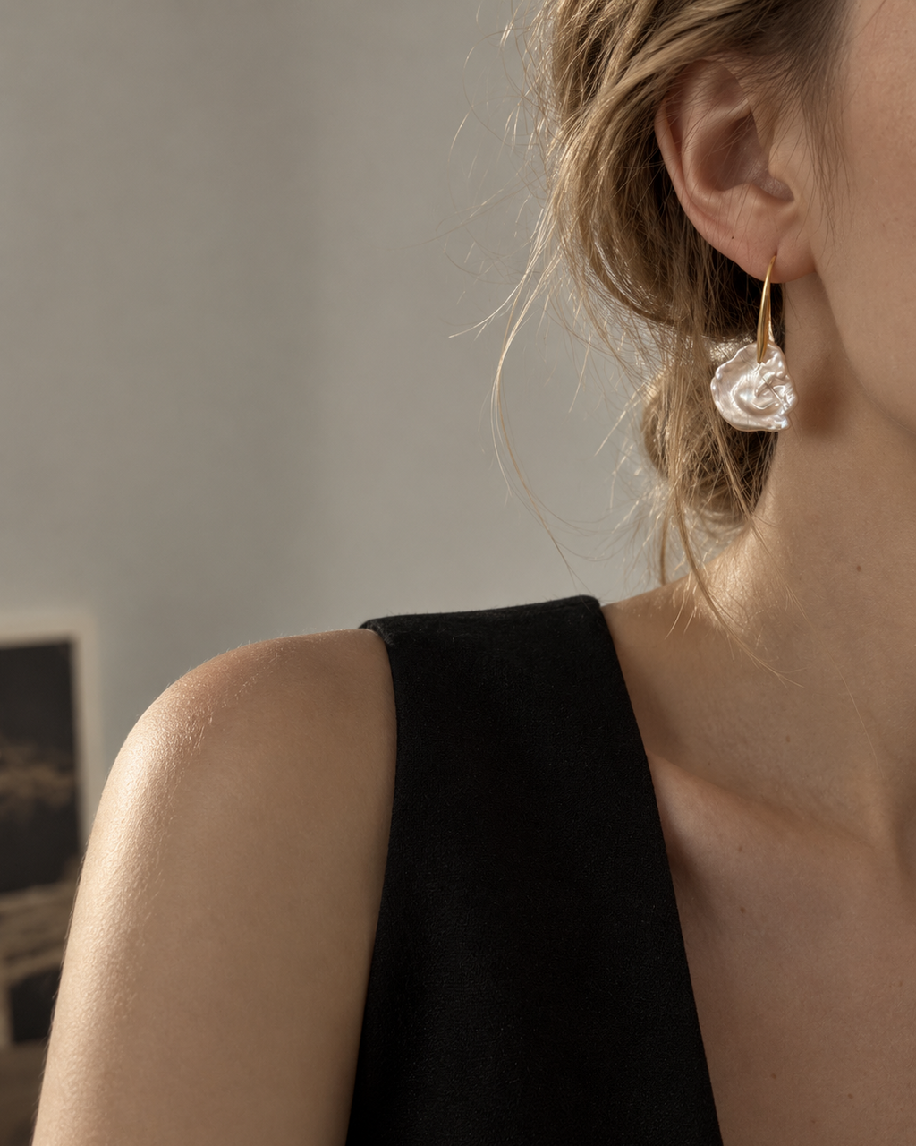 Cloud Petal Baroque Pearl Earrings