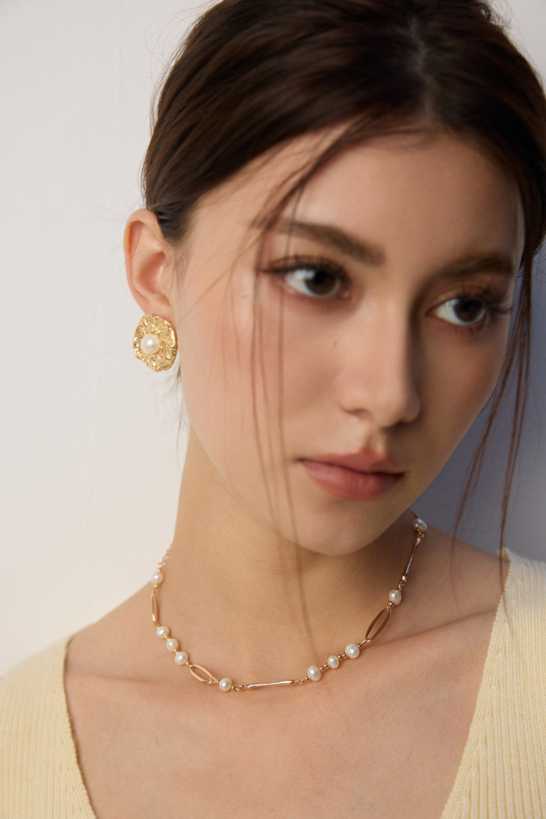 Natural Pearl Gold Chain Necklace | 18K Gold or 18k White Gold-Plated 925 Silver Dainty Pearl Choker