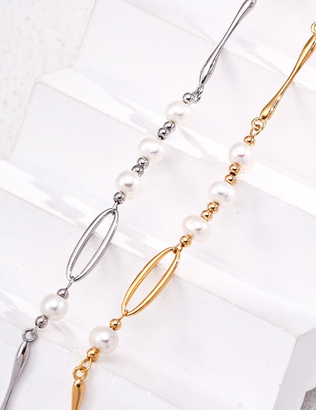 Natural Pearl Gold Chain Necklace | 18K Gold or 18k White Gold-Plated 925 Silver Dainty Pearl Choker