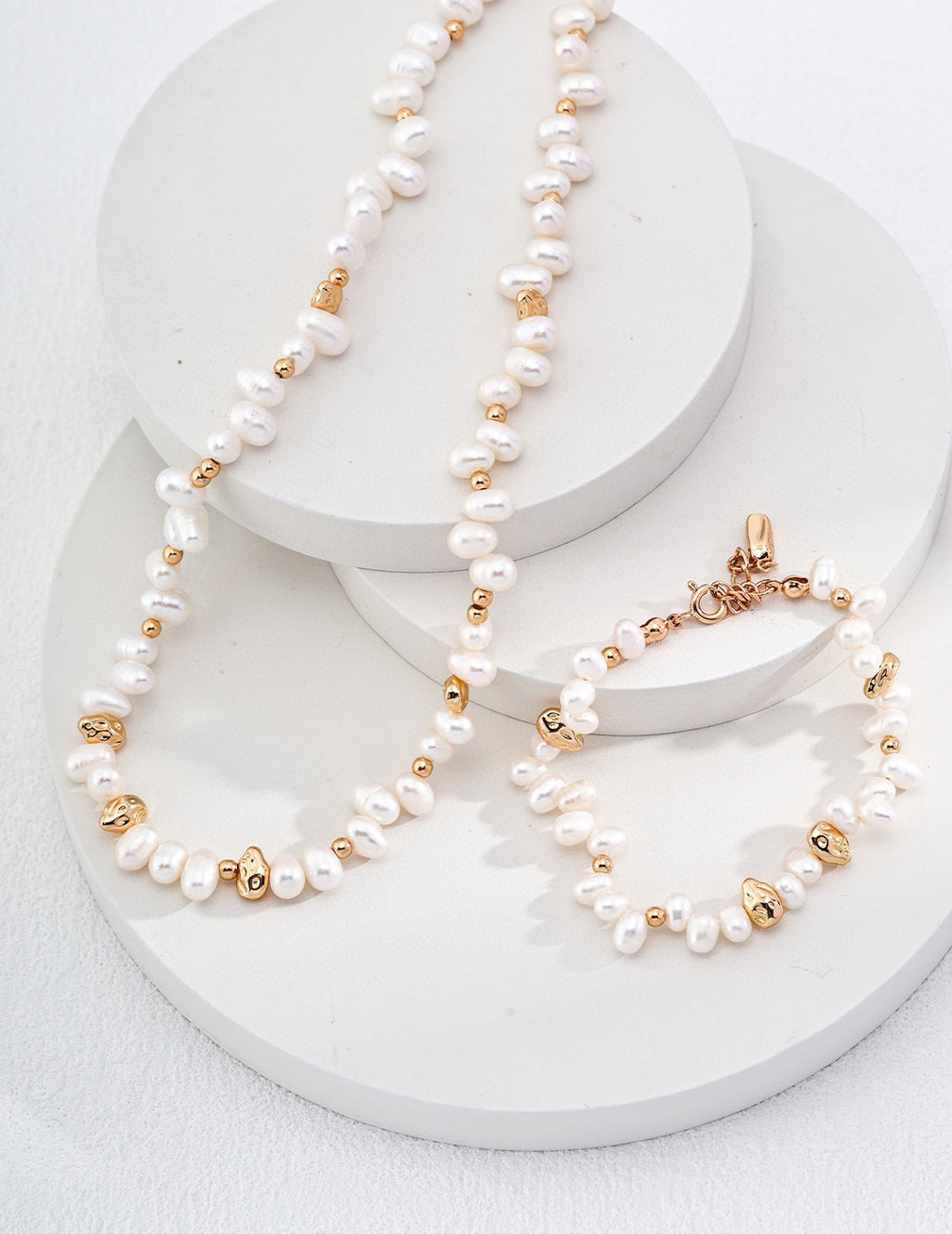 Natural Pearl Necklace – 18K Gold Plated 925 Silver Baroque Pearl Chain