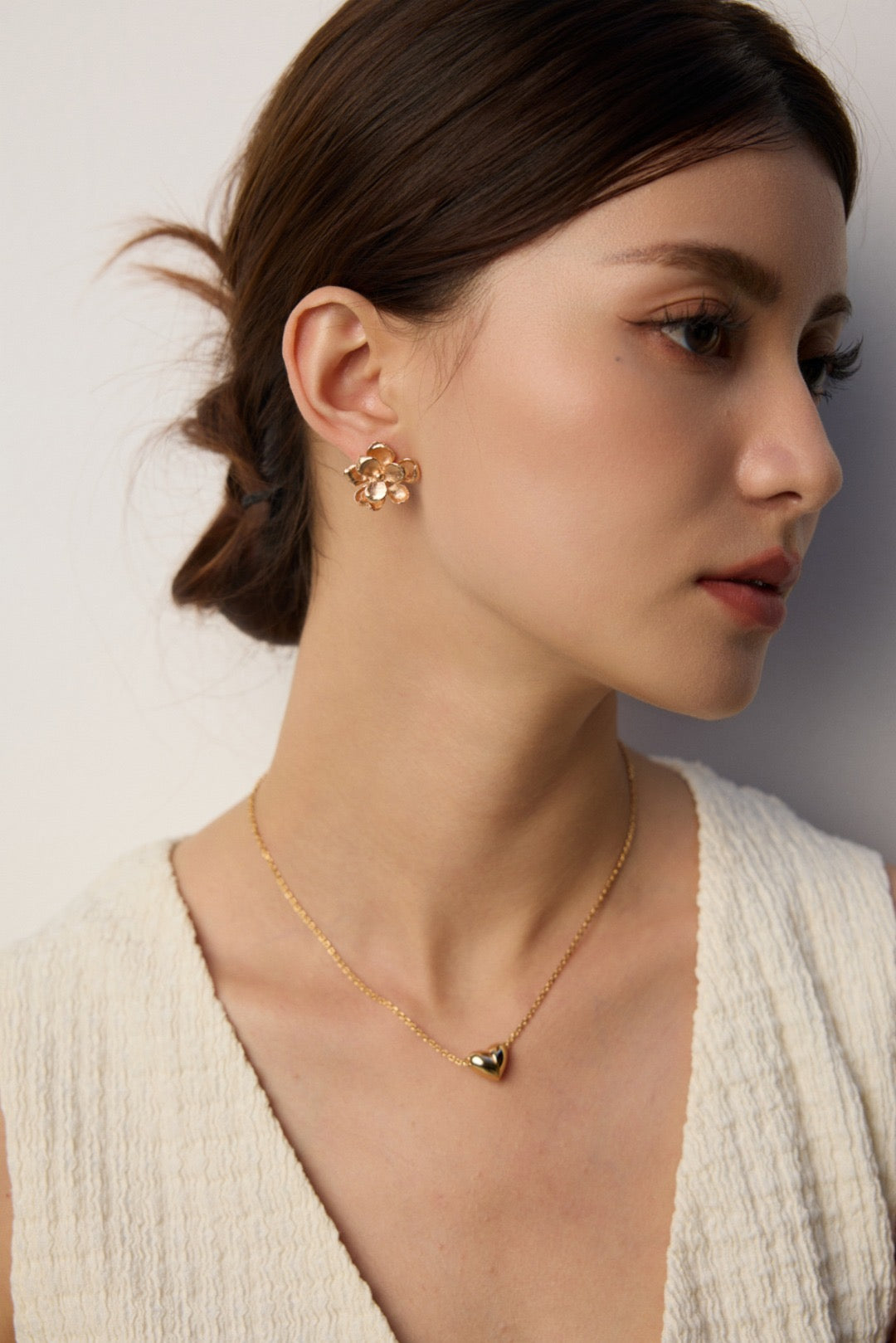 18K Gold-Plated Flower Stud Earrings | 925 Sterling Silver Floral Earrings