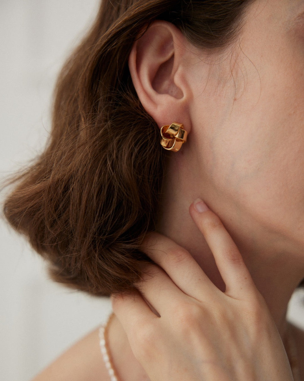 Aurelia Knot Gold Stud Earrings