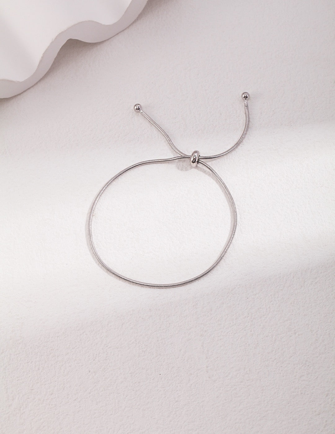 18K Gold / White Gold 925 Sterling Silver Adjustable Snake Chain Bracelet