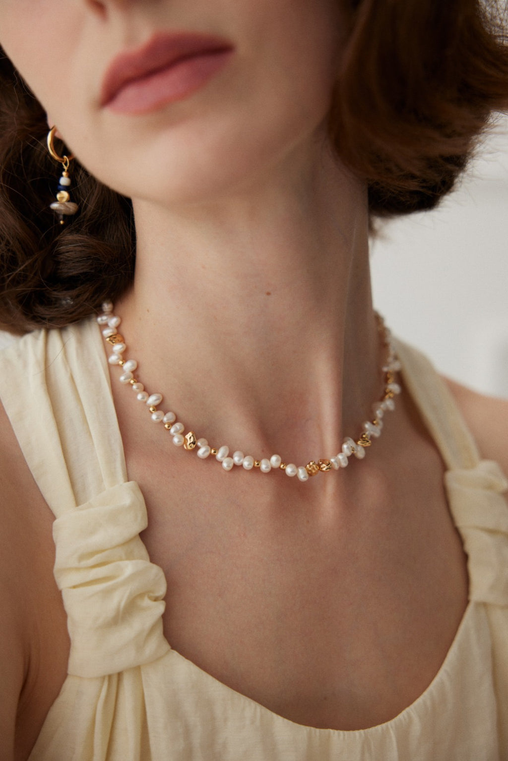 Natural Pearl Necklace – 18K Gold Plated 925 Silver Baroque Pearl Chain