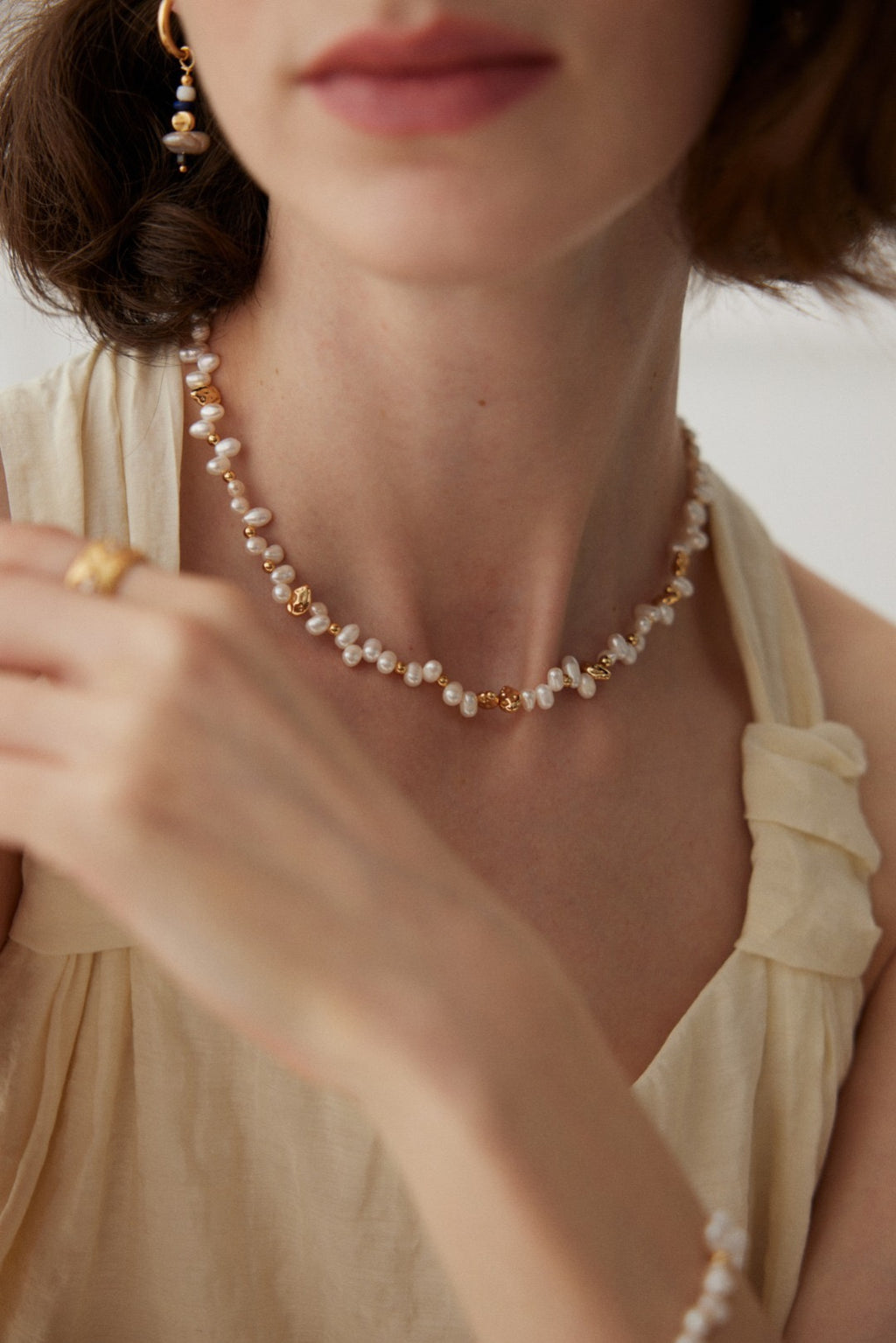 Natural Pearl Necklace – 18K Gold Plated 925 Silver Baroque Pearl Chain
