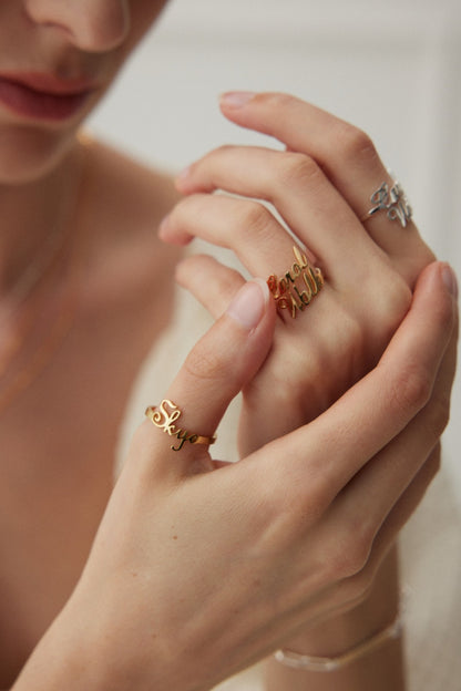 Personalized Custom Ring | 925 Sterling Silver with 18K Gold or White Gold Plating