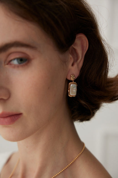 18K Gold Plated 925 Silver Natural Pearl Pendant & Earrings Set