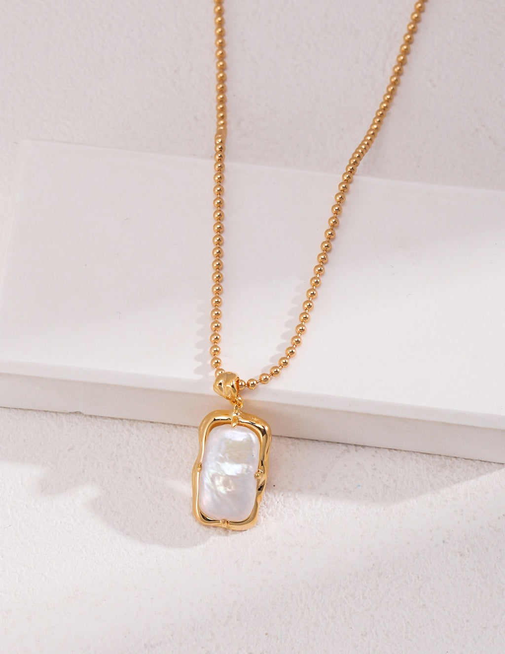 18K Gold Plated 925 Silver Natural Pearl Pendant & Earrings Set
