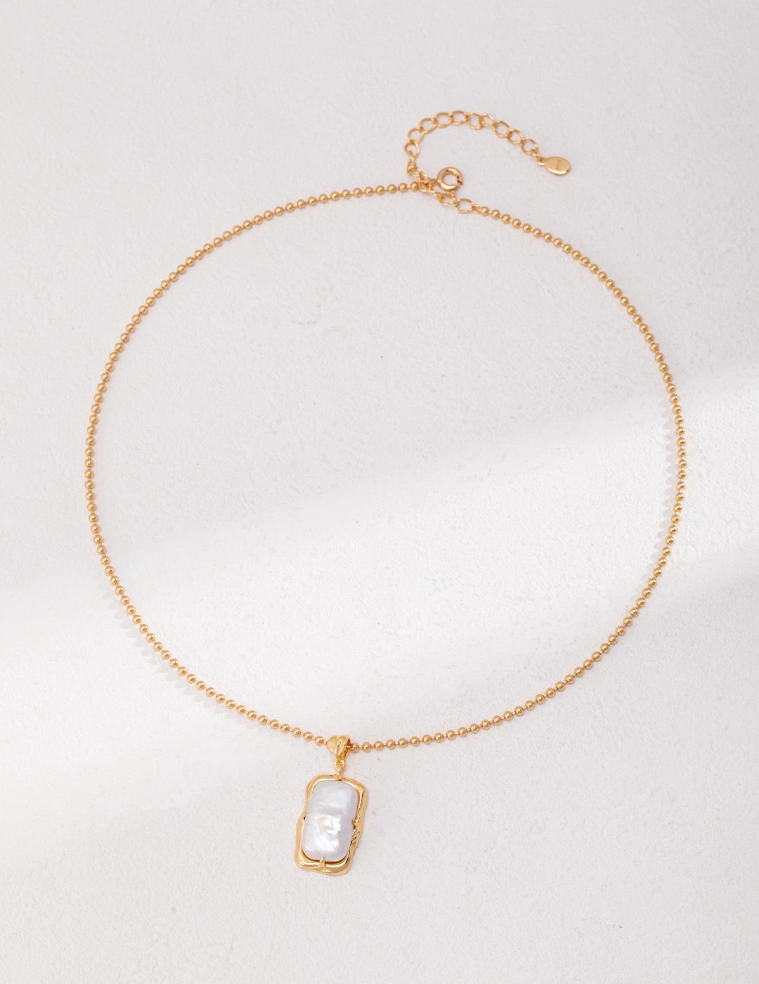 18K Gold Plated 925 Silver Natural Pearl Pendant & Earrings Set