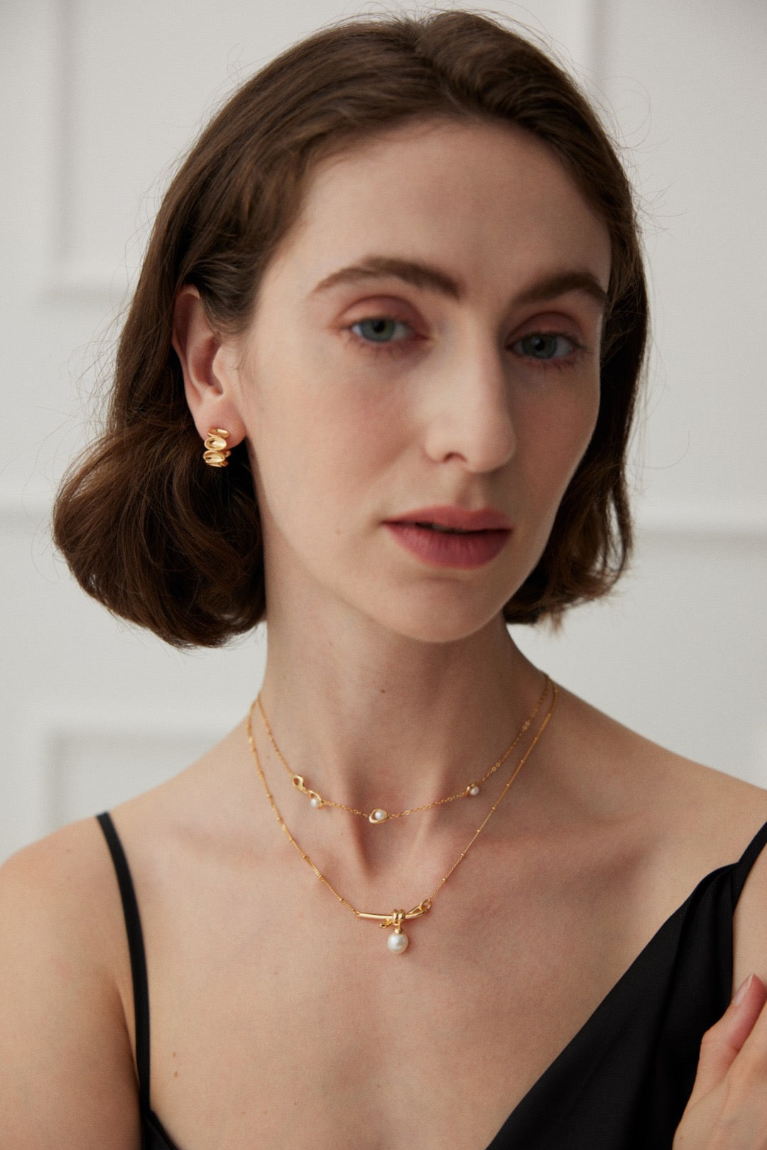 18K Gold Plated 925 Silver Natural Pearl Knot Necklace