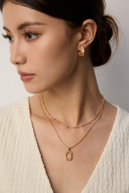 Textured Sculptural Hoop Earrings — 18K Gold / White Gold, 925 Sterling Silver