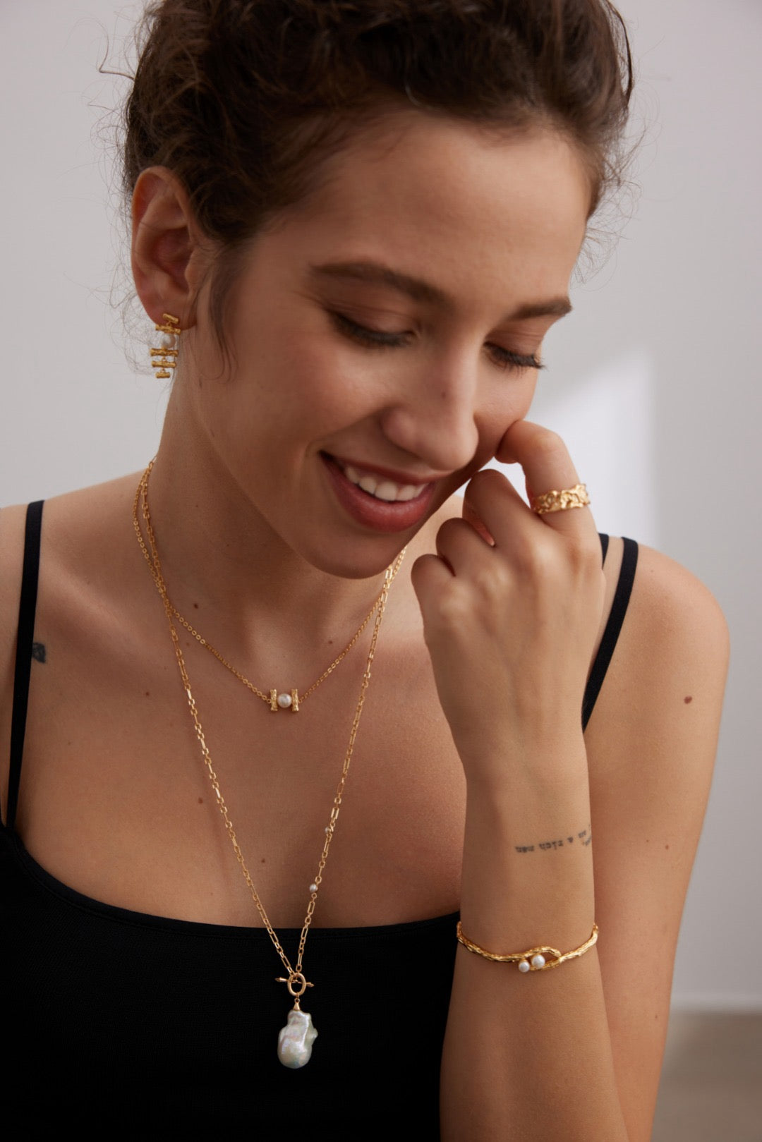 18K Gold Plated 925 Silver Natural Freshwater Pearl Pendant Necklace