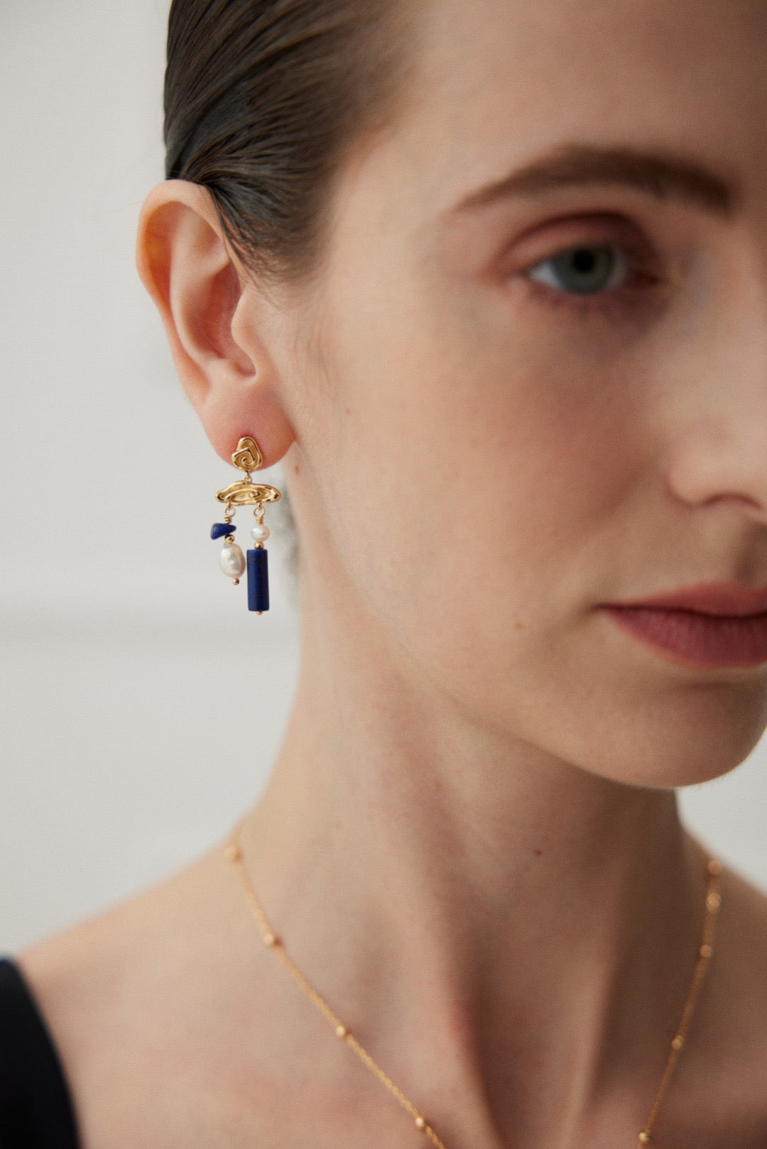 Pure Silver Chrysocolla Pearl Earrings
