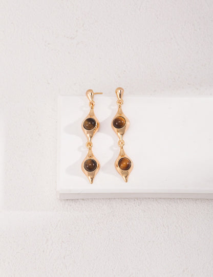 Sterling Silver Tiger's Eye Earrings