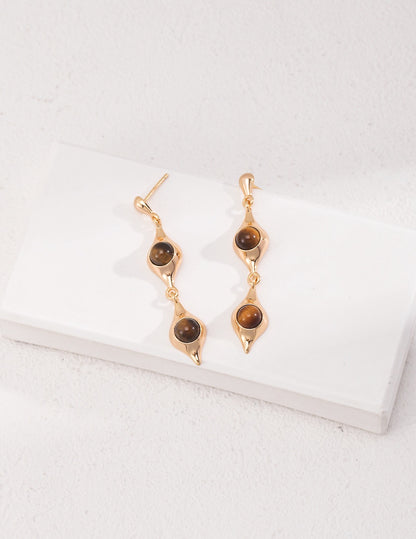 Sterling Silver Tiger's Eye Earrings