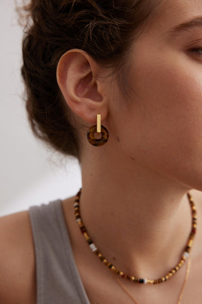 Natural Tiger's Eye Earrings