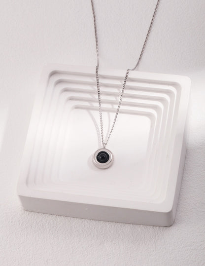 Sterling Silver  Black Agate Necklace