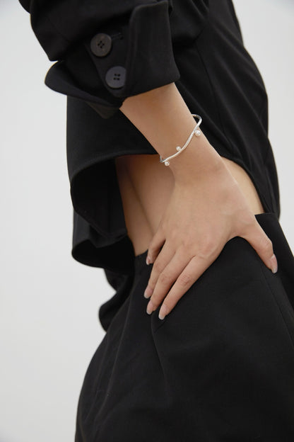 French Style Pure Silver Bangle