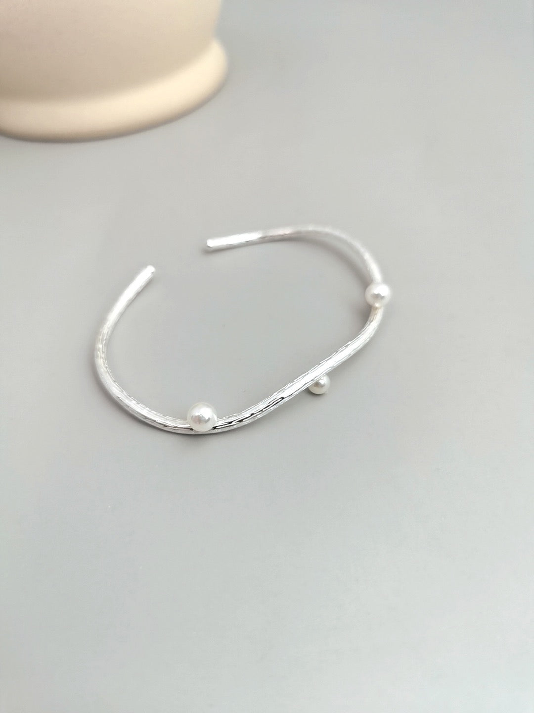 French Style Pure Silver Bangle