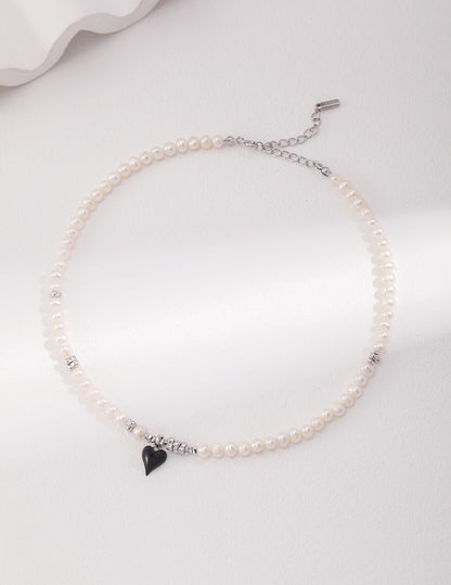 Heart-shaped drop glaze pearl Necklace & Bracalet