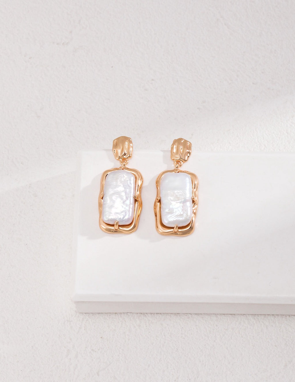 18K Gold Plated 925 Silver Natural Pearl Pendant & Earrings Set