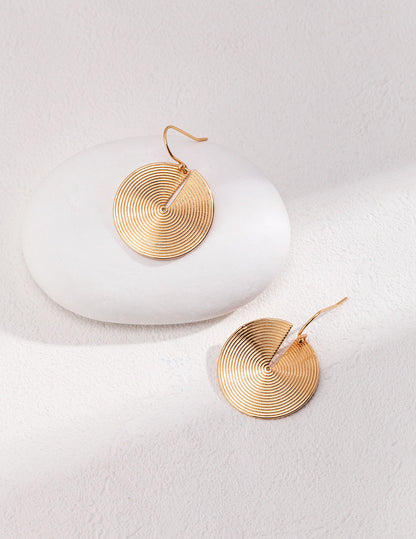 Circular Earrings with a spiral pattern