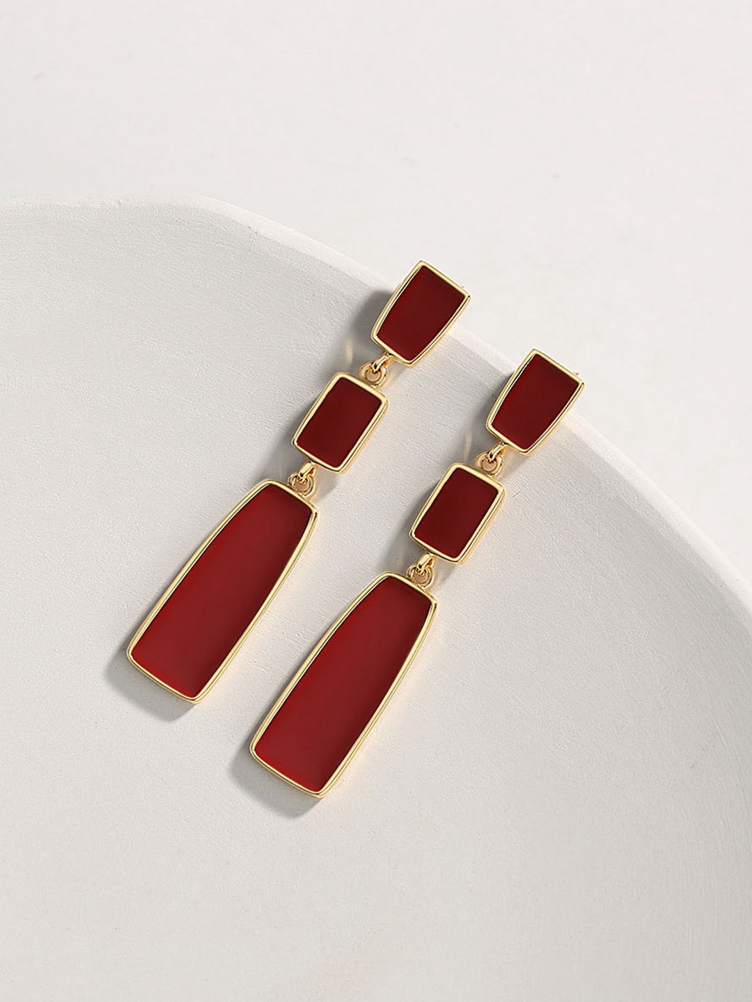 Red Drip "Uranium" Earrings