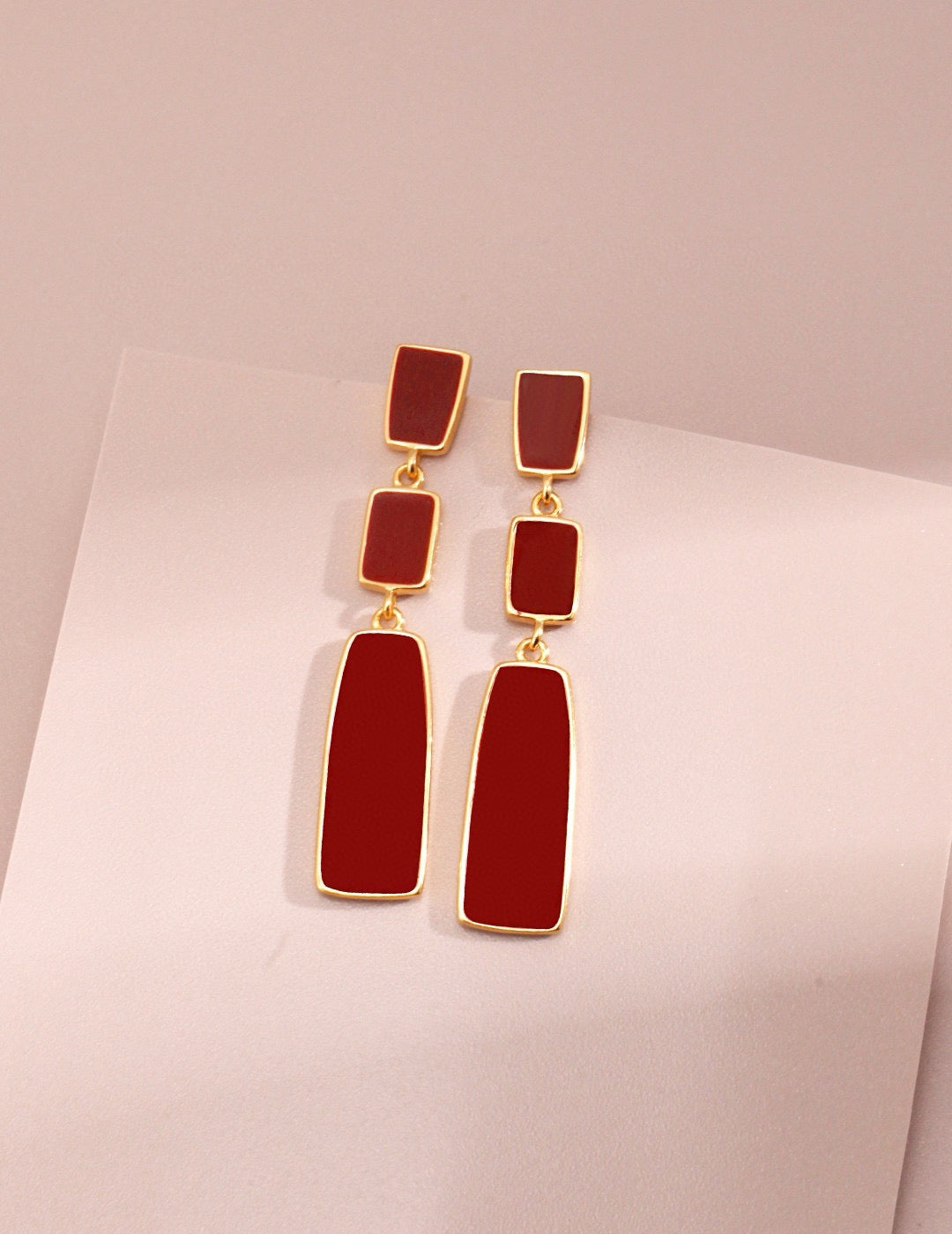 Red Drip "Uranium" Earrings