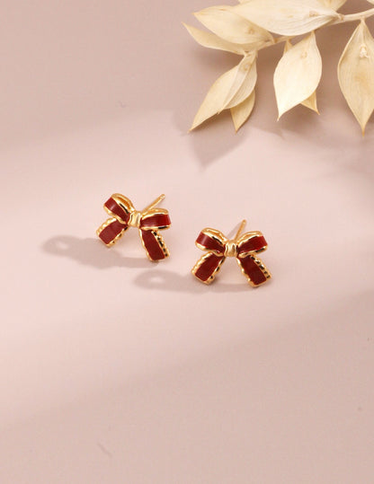 Red Drip Glaze Butterfly Earring