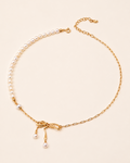 Sterling Silber Tigerauge/Graue Perlenkette