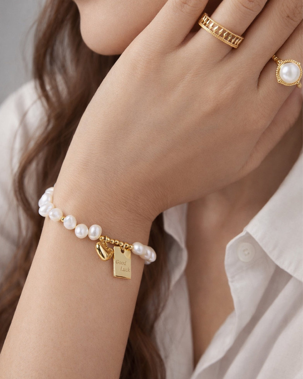 Lucky Heart Freshwater Pearl Bracelet